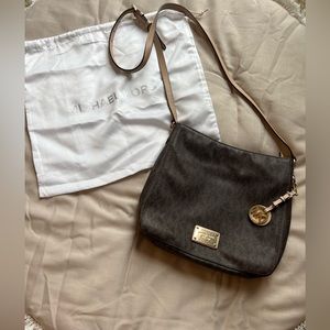 Gently used brown and tan Michael Kors Crossbody